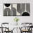 Black Mid-Century Modern Contemporary Pictures Boho Home Decor - Framed Canvas Print Wall Art Work-71199177-71199180
