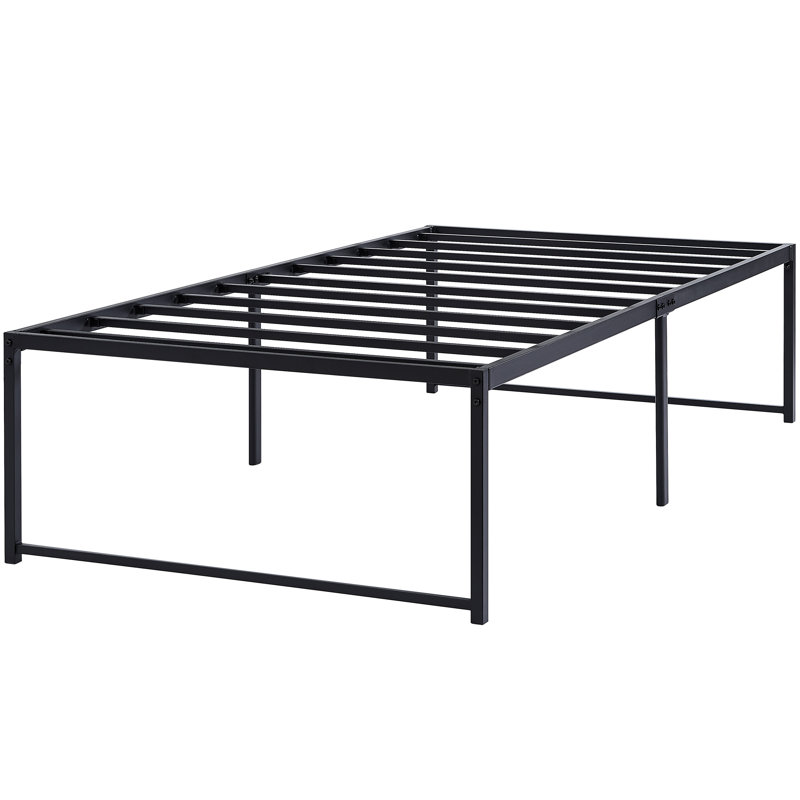 Rukadikar Twin Size Metal Bed Frame Set of 2, 18 Inch High 2-Pack Metal Platform Bed Frame, Heavy Duty Steel Mattress Foundation, Maximum Under Bed Storage, No Box Spring Needed, Easy Assembly, Noise-Free Support