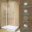 Cabine de douche rectangulaire sans cadre de 60 po x l 34 po x H 72 po avec verre trempé transparent 5/16 po-126098519