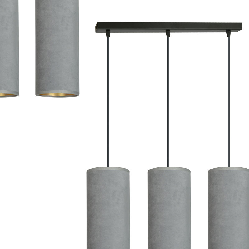 Ealidh 3 - Light Steel Kitchen Island Pendant, Grey