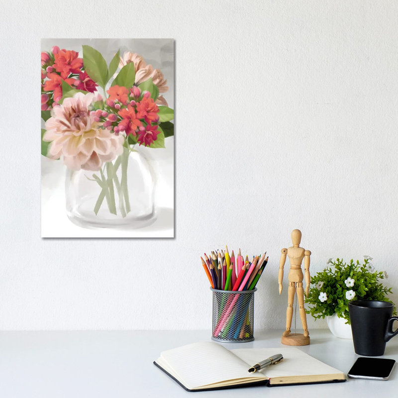 Dahlia Bouquet by House Fenway - Wrapped Canvas Print, 30.48cm H x 20.32cm W x 1.905cm D