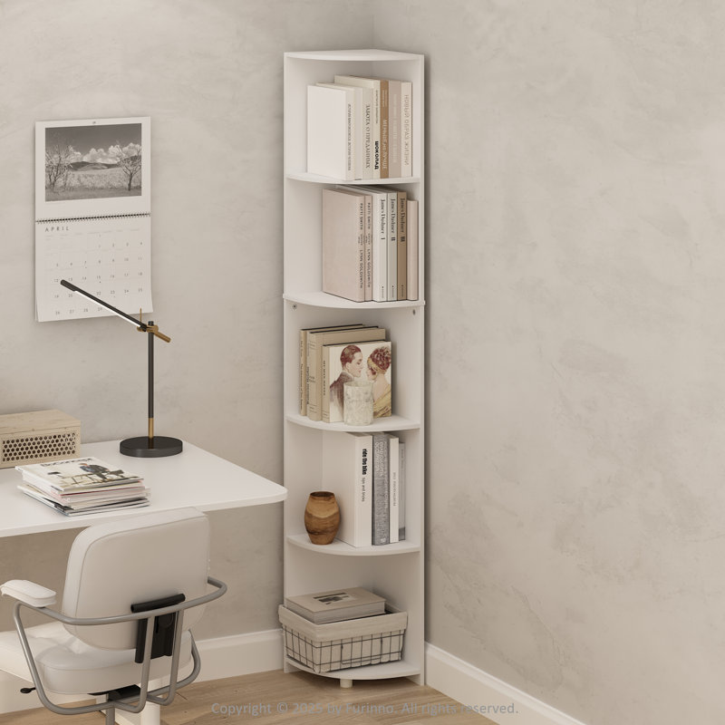 Guerra 5-Tier Corner Multipurpose Standing Shelf, , White