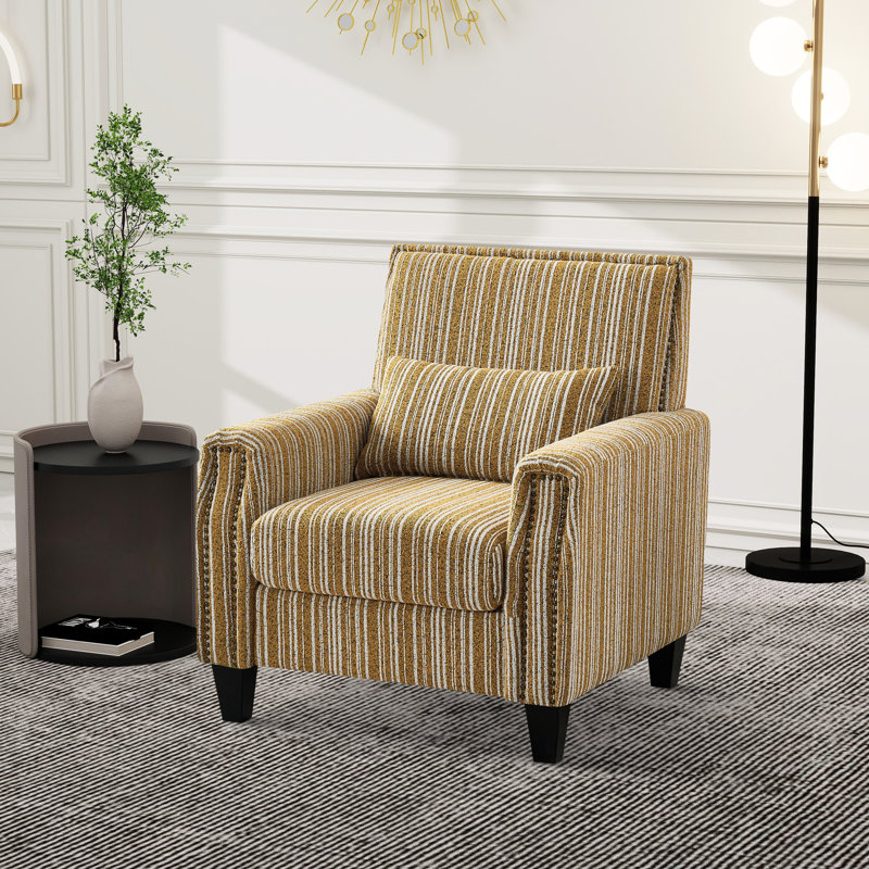 Fauteuil d'appoint rembourré l 32,4 po, Jaune