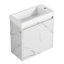 Meuble-lavabo mural flottant de 20 po avec lavabo en résine et porte d'armoire à fermeture en douceur