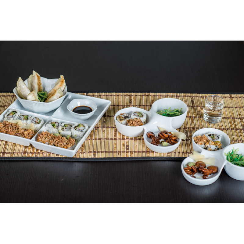 Set of 6 White Porcelain Lotus Rice Bowls