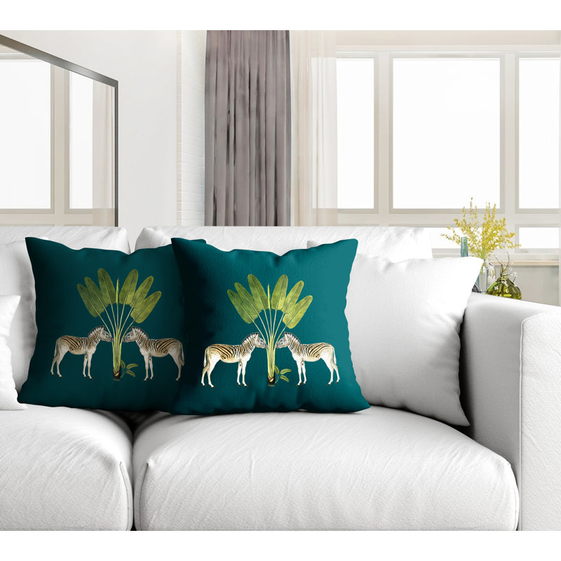 Housse et insert de coussin carré intérieur / extérieur , L 15 po x H 15 po, Émeraude