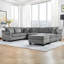 Canapé modulaire Canapé rembourré en chenille de 111,8 po en U avec repose-pieds de rangement mobile pour le salon-130464435