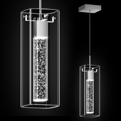 Square Crystal Column Glass Chandelier