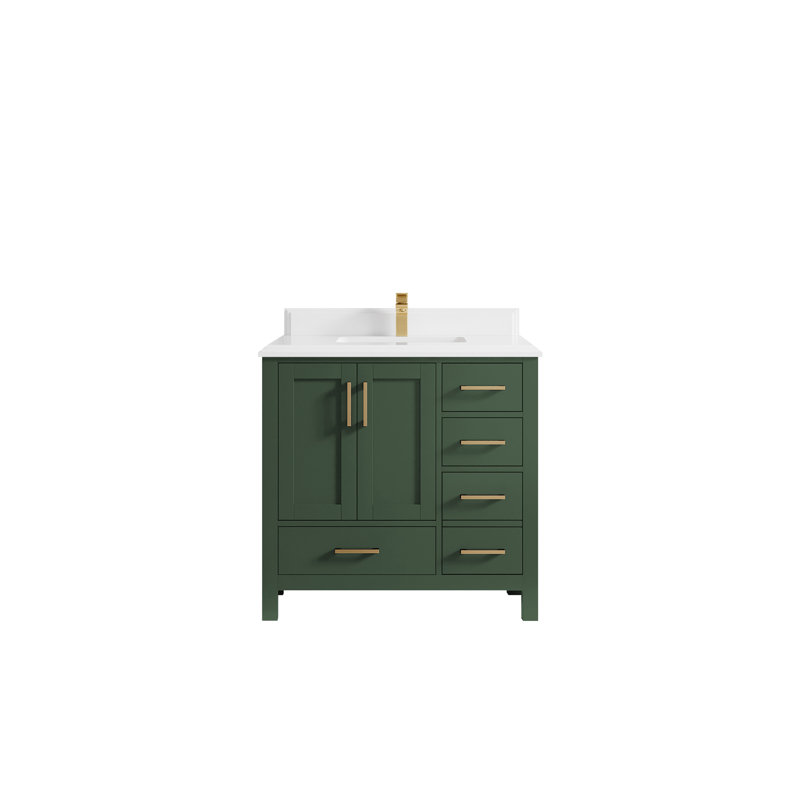 Ensemble de meuble-lavabo simple 36 po Malibu, Blanc