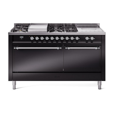 ILVE Nostalgie II 60 in Dual Fuel Range, 7 Burner, Griddle, Frenchtop