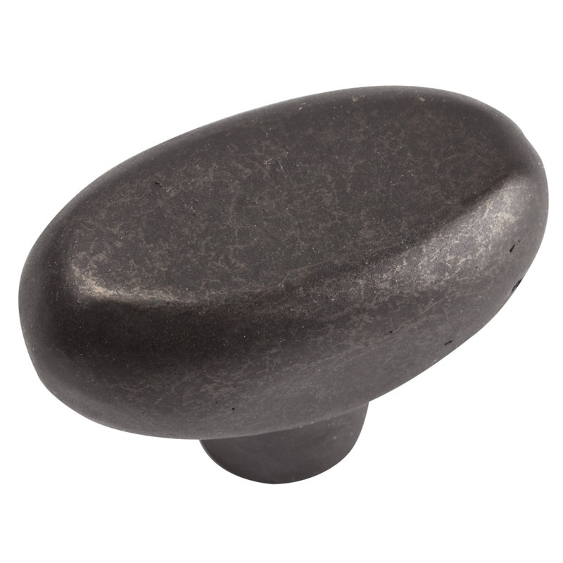 Oil Rubbed Bronze Oval Rustic Knob with Mounting Hardware