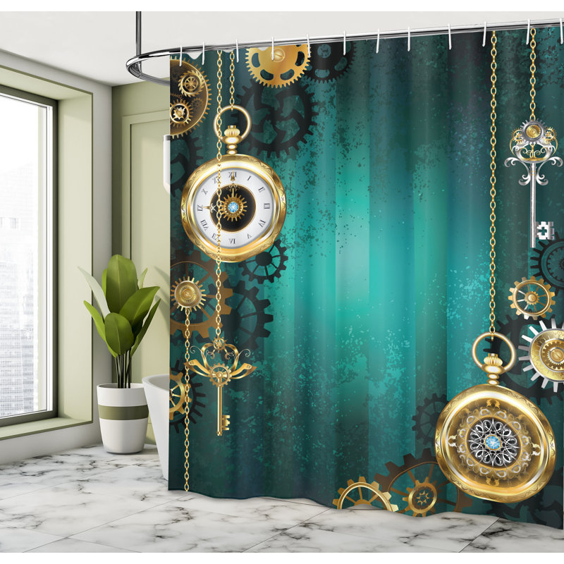 Ensemble de rideau de douche + crochets, H 69 po x l 105 po