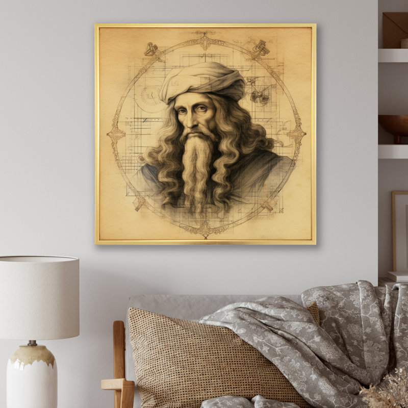 Vinatge, chef-d'œuvre II sur toile, H 36 po x l 36 po x P 1,5 po, Cadre flottant doré