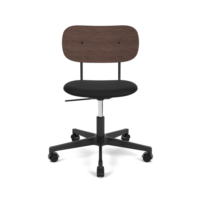Co Swivel Task Chair, Dark Stained Oak/Black, Black