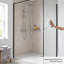  PVC Shower Panels Pack of 3 Light Grey Brick Waterproof Bathroom Wall Cladding 2400x1000x10mm Matt Finish