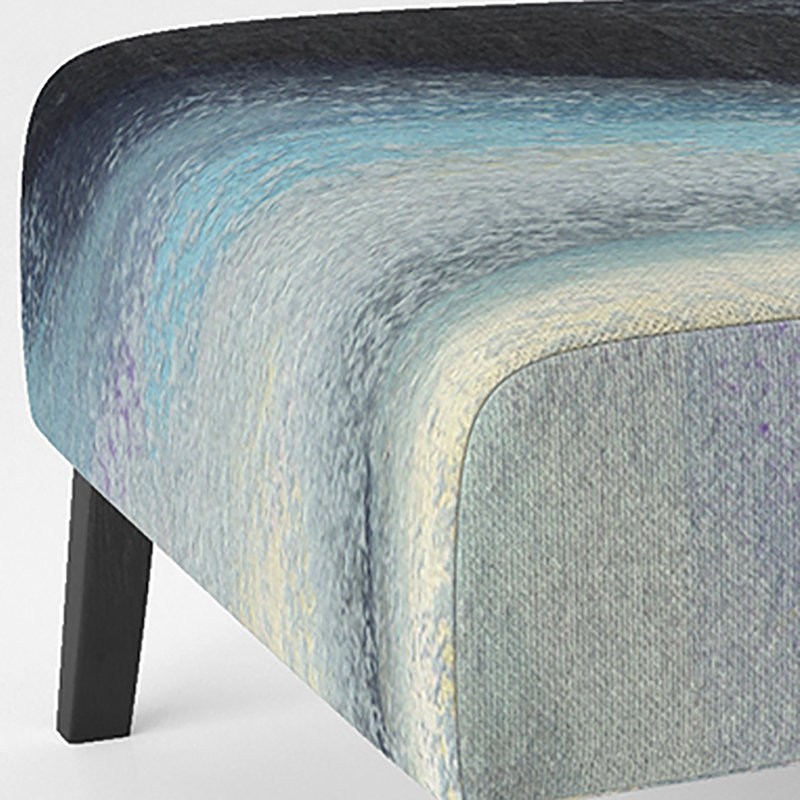 Brechta Vibrant Curve Design II - Velvet Upholstered Modern Slipper Chair, Purple/Black/Light Green