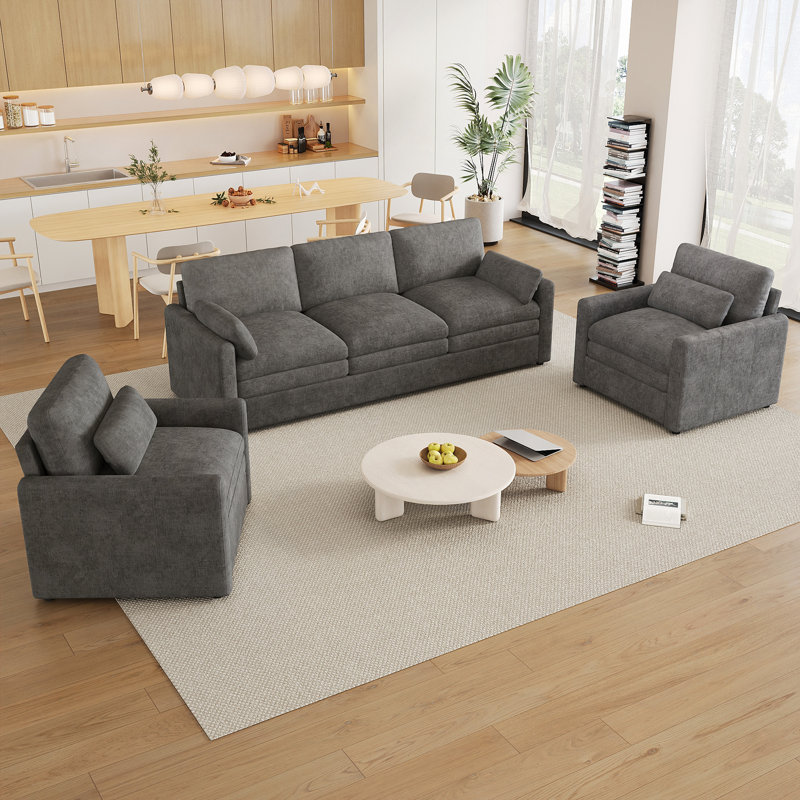 Ensemble de canapé rembourré Cozy, Gris