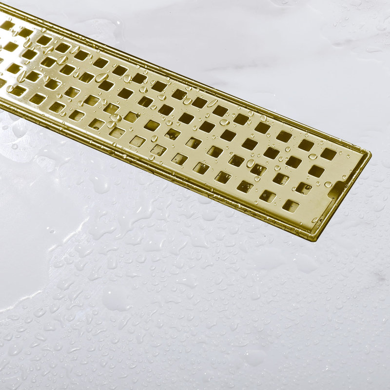 27.56 Inch Linear Shower Drain With Leveling Feet Stainless Steel Floor Drain Rectangular Shower Floor Linear Drain With Hair Strainer