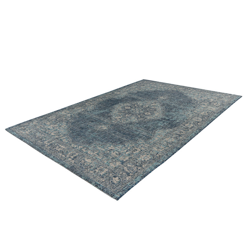 Nordic Oriental Area Rug, Rectangle 200 x 290cm, Navy