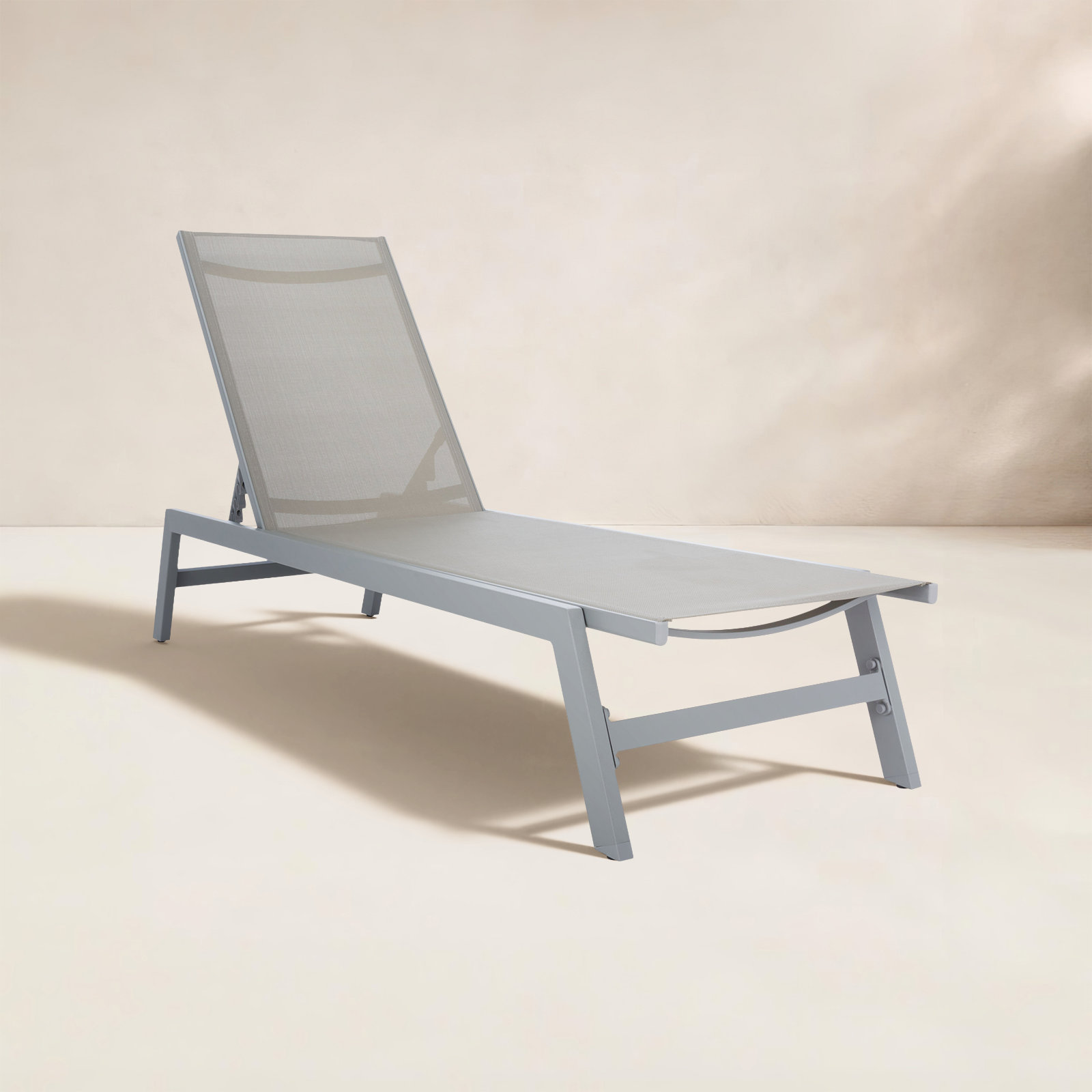 Yves 23" Patio Chaise Lounge, Gray