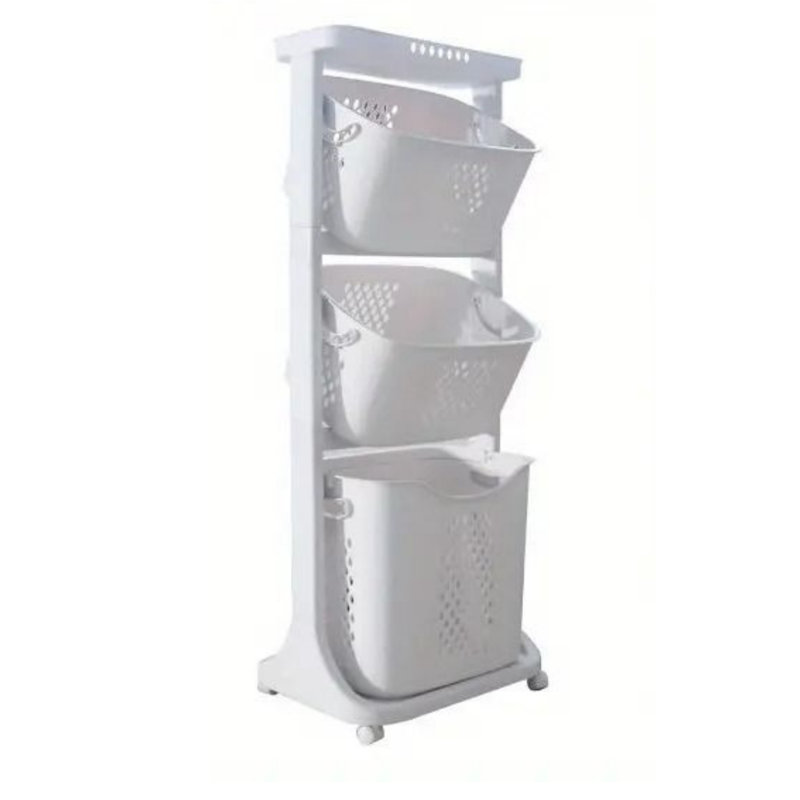 Modern Upgraded Three-tier Rolling Laundry Basket