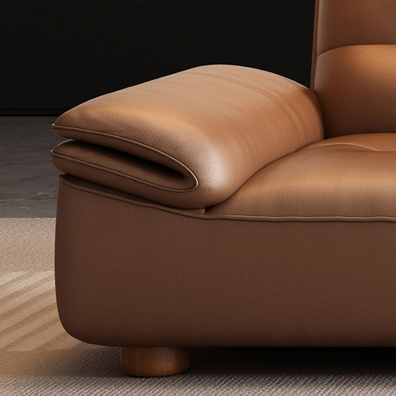 Causeuse-coussin standard en cuir véritable brun