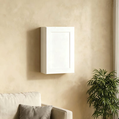 21" White Wall Cabinet with Soft-Close Door & Adjustable Shelves