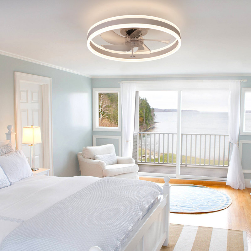 Ventilateur de plafond avec lumières DEL à intensité variable, Blanc