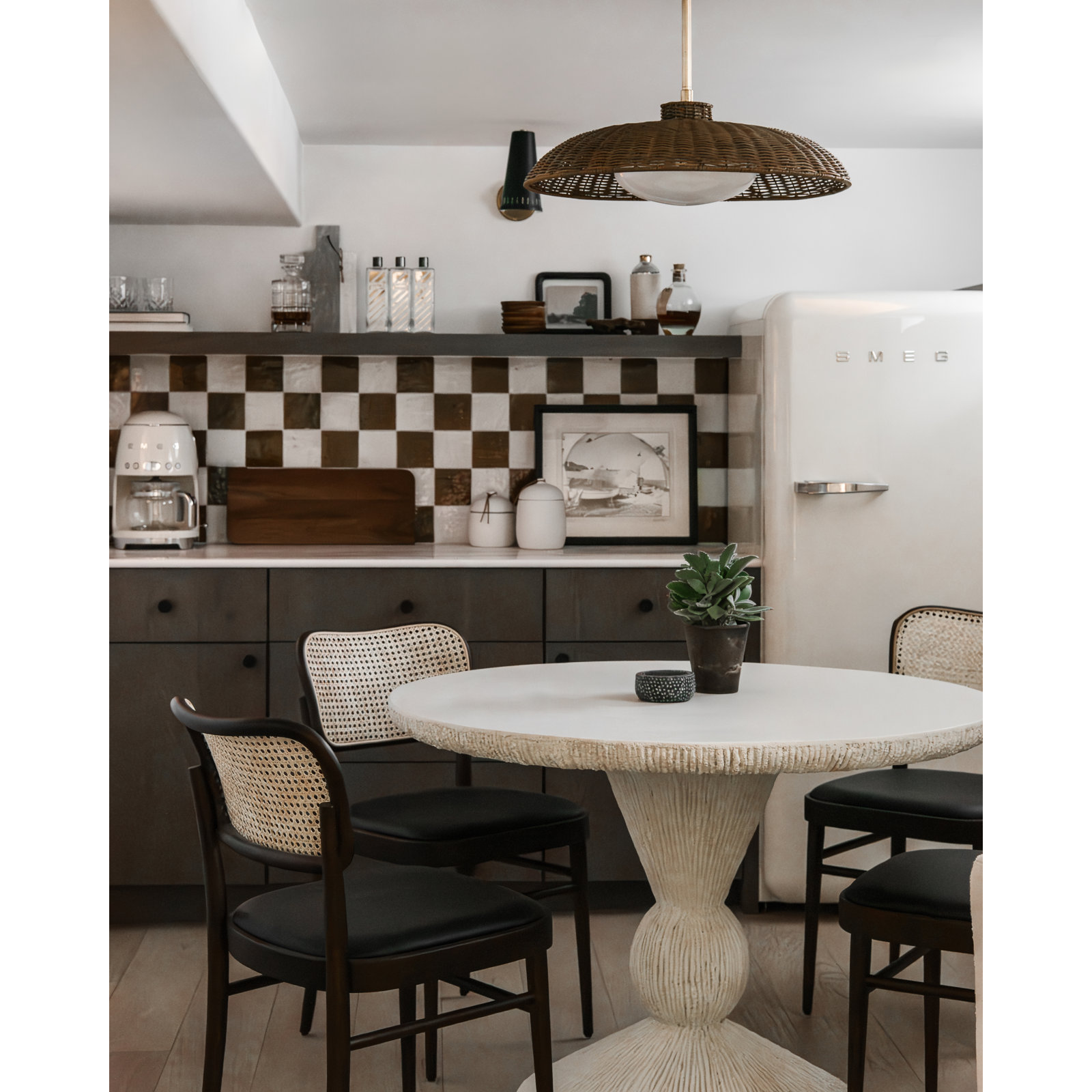 Capella Single Light Rattan Steel Pendant