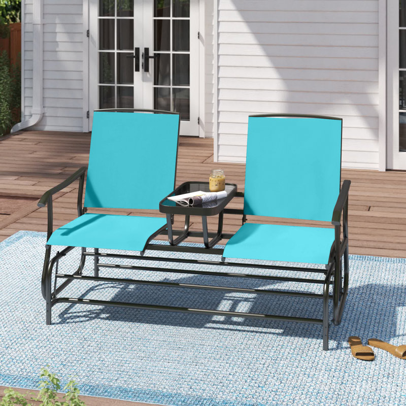 Banc oscillant pour 2 personnes Auyeung, Turquoise