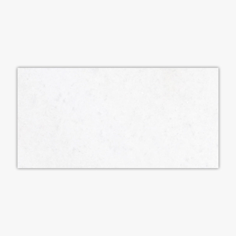 12'' W x 24'' L Marble Singular Tile, Snow White Honed