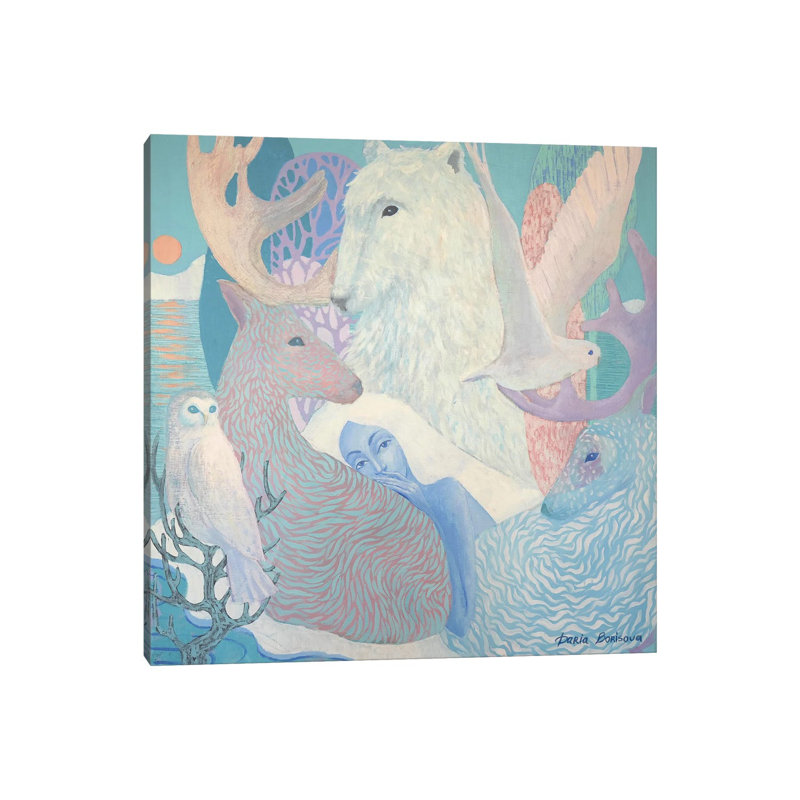 Arctic Family by Daria Borisova - Gallery-Wrapped Canvas Giclée on Canvas, Wrapped Canvas, 45.72 cm H x 45.72 cm W