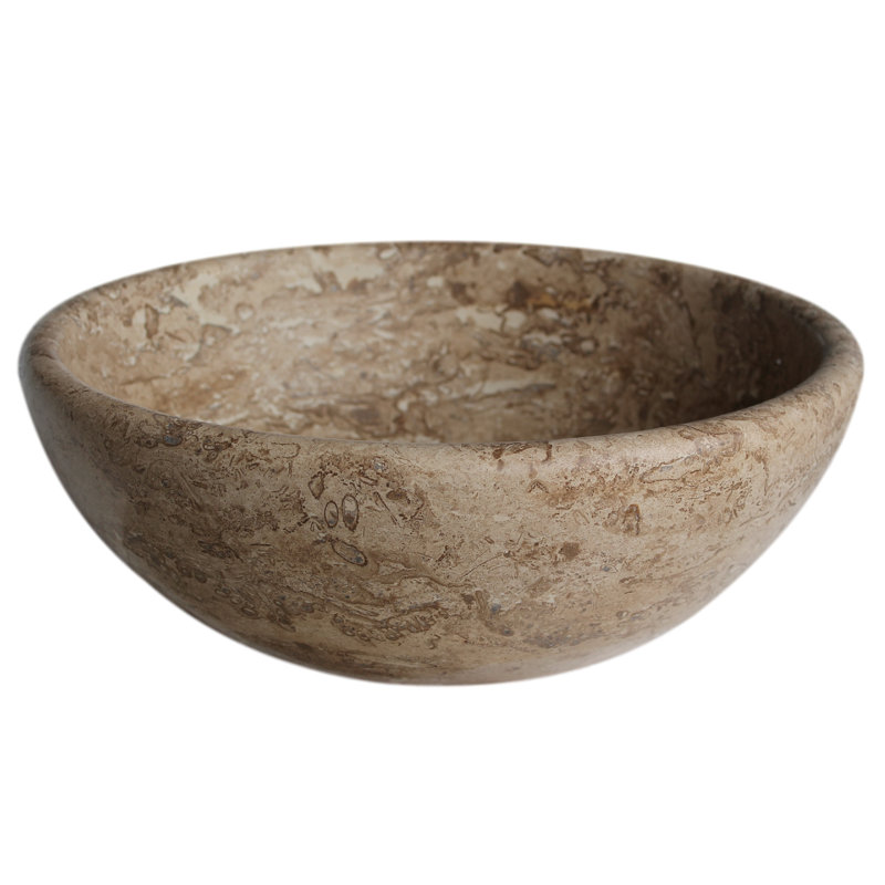 TashMart Classic 16'' Stone Circular Bathroom Sink, Afyon Noce