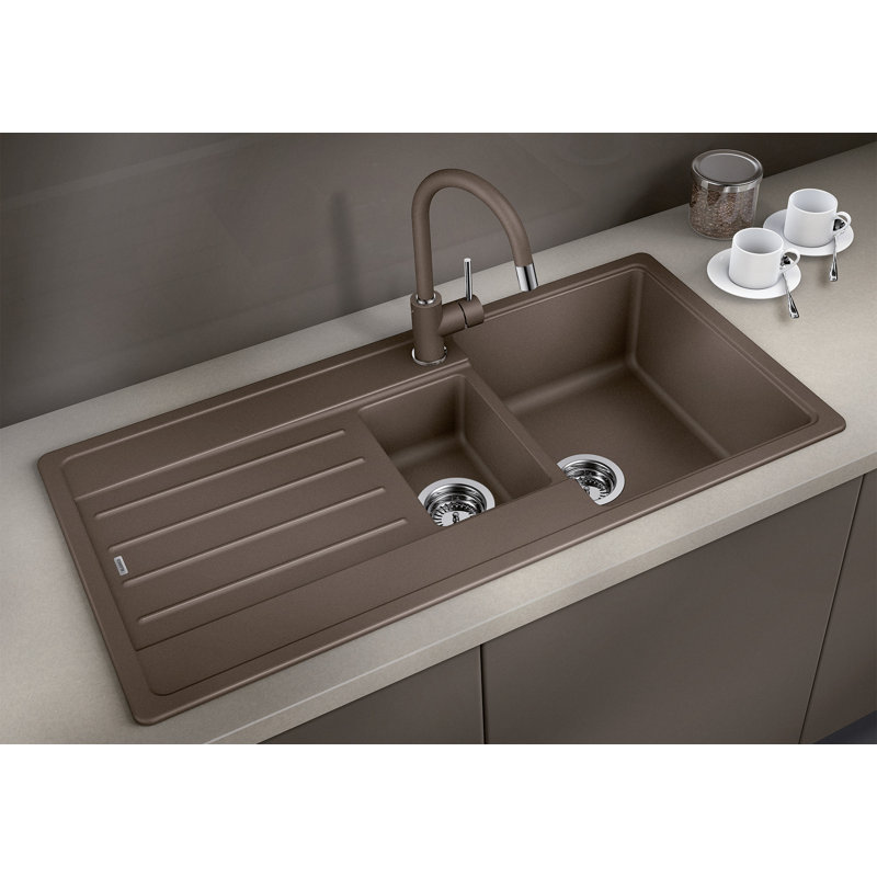 Legra 1.5 Bowl Inset Kitchen Sink, Soft White