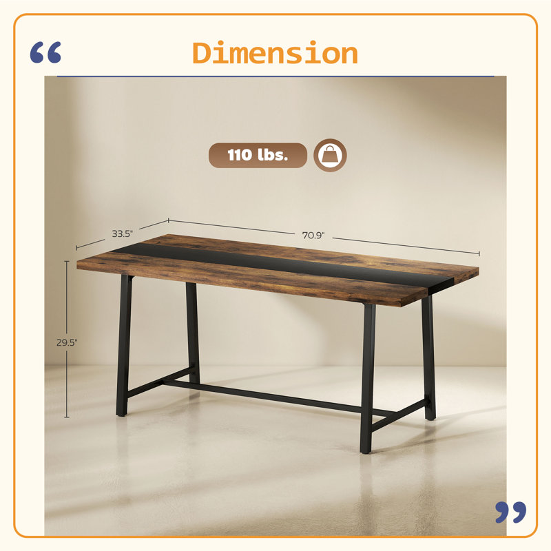 Long Dining Table,Kitchen Table With Large Tabletop