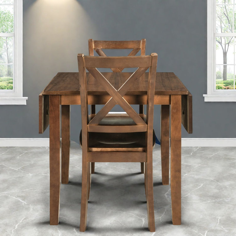 Ensembles de table de salle à manger compacts en noyer avec rallonge et chaises
