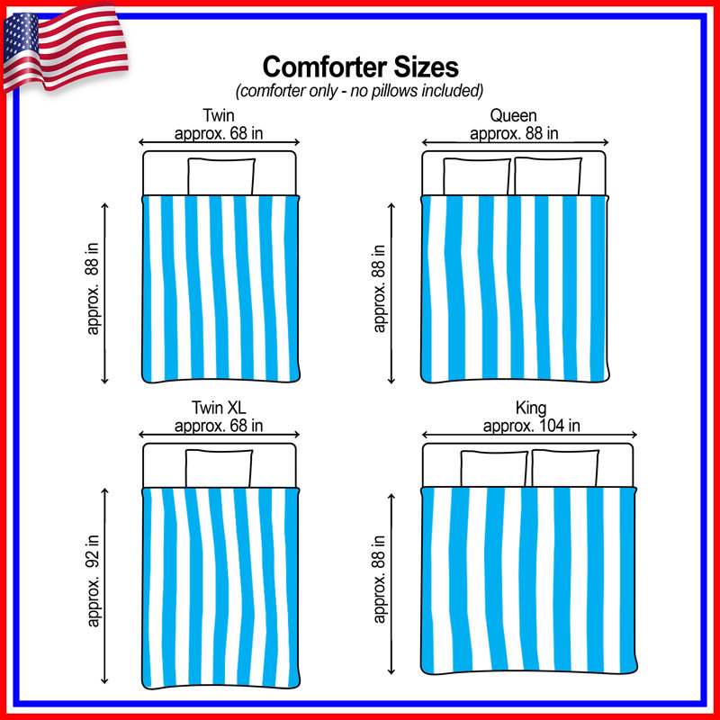 Blue White Stripes Comforter, Twin Extra Long