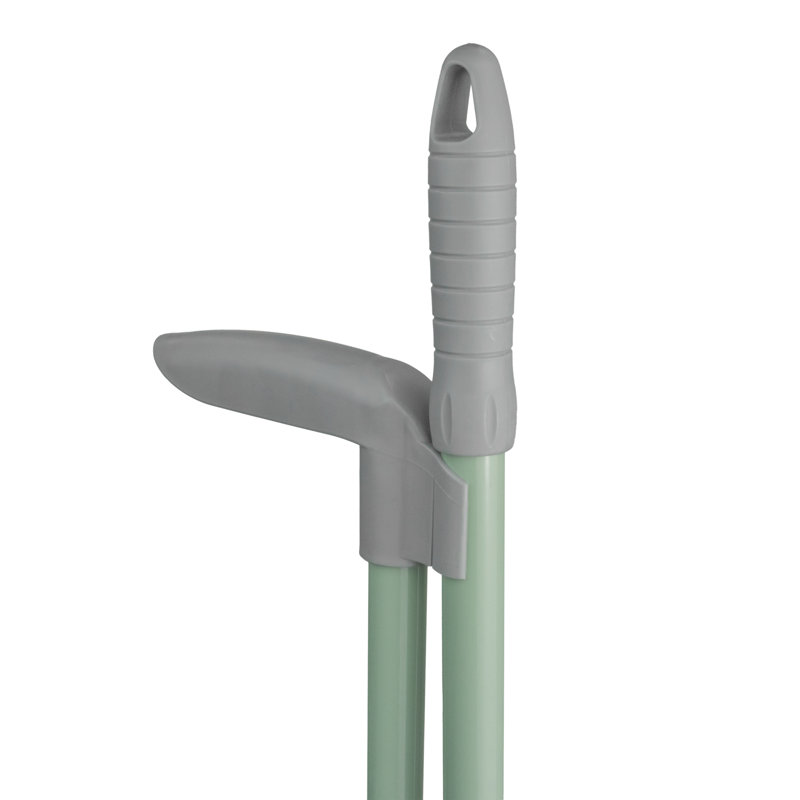 Adjustable Broom and Dustpan Set with Replaceable Head, Grey