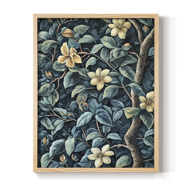 WM MORRIS Series CMXXXI Framed Print - Solid Wood, H 15 po x l 12 po