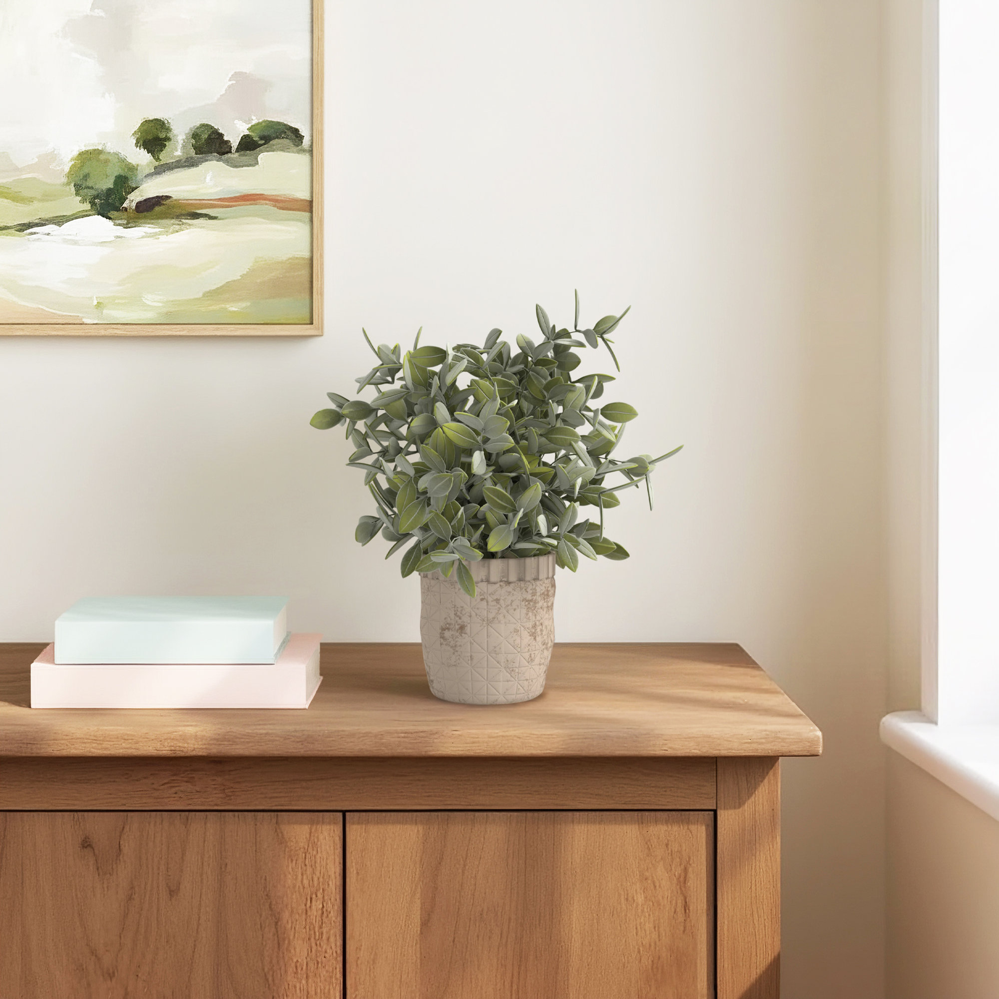 11.5'' Faux Eucalyptus Plant in Ceramic Pot