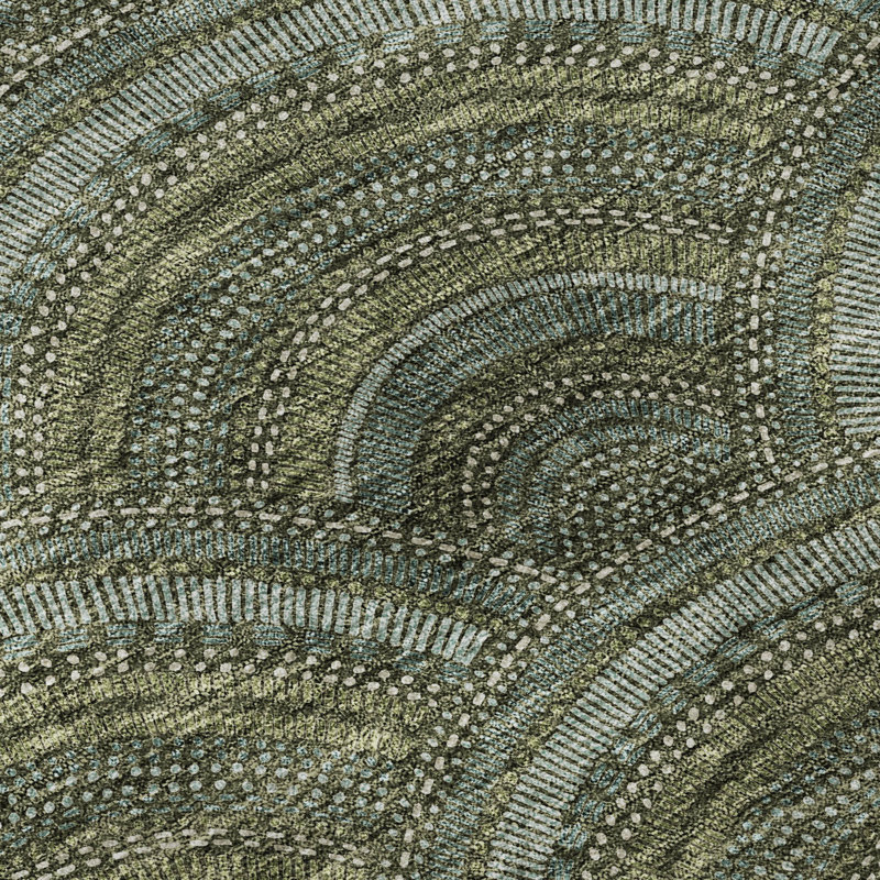 Premium Machine Washable Prisco Olive Rug, Rectangle 2'6" x 3'10"