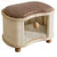 Habitation pour chat Mid-Century moderne en bois avec jouet suspendu