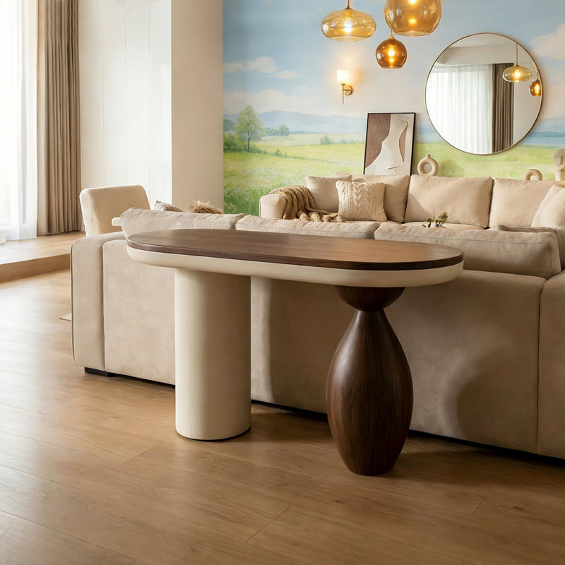 Console elliptique moderne et artistique, H 33,46 po x l 47,24 po x P 11,81 po