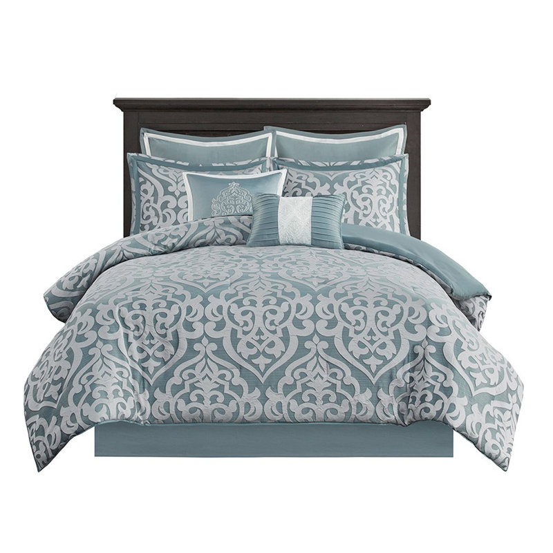 /silver Ensemble Queen - Weave & Bed Skirt Soft Machine Washable Overfilled