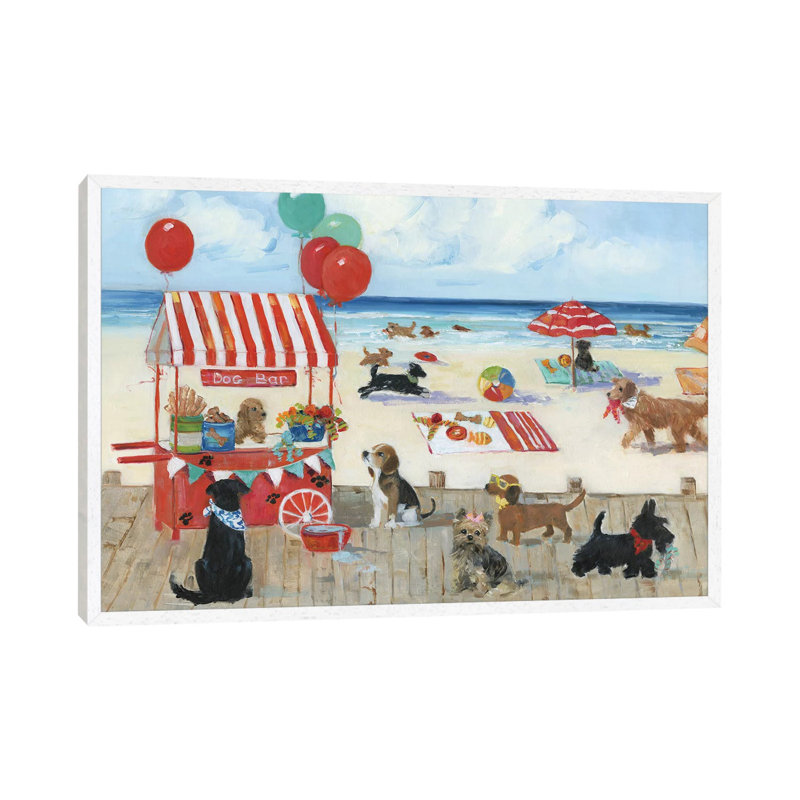 Beach Bark Park I by Sally Swatland - Gallery-Wrapped Canvas Giclée on Canvas, 101.6 cm H x 66.04 cm W, White Floater Framed