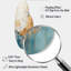 «Gold and Blue Paint Fusion I», peinture abstraite incurvée, art mural en métal beige-1049609069