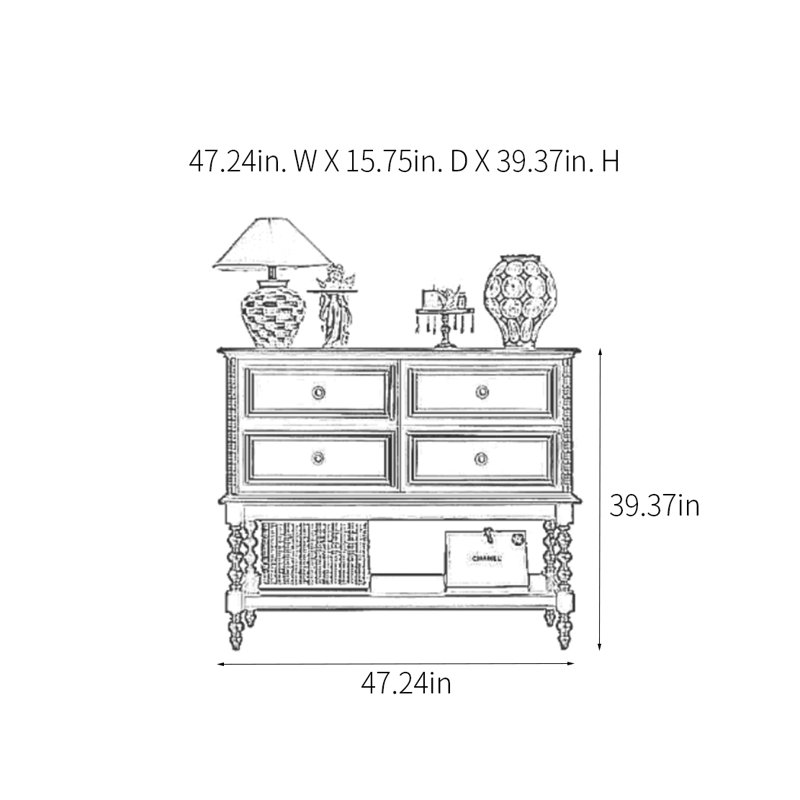Retro Multifunctional Console Table