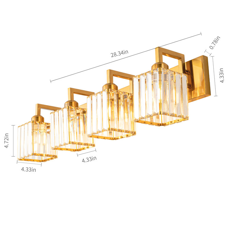 Lumière de coiffeuse Kyneisha, Doré, Quatre lumières