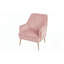 Fauteuil de loisir rose moderne avec pieds en métal doré et structure en bois massif-560730838