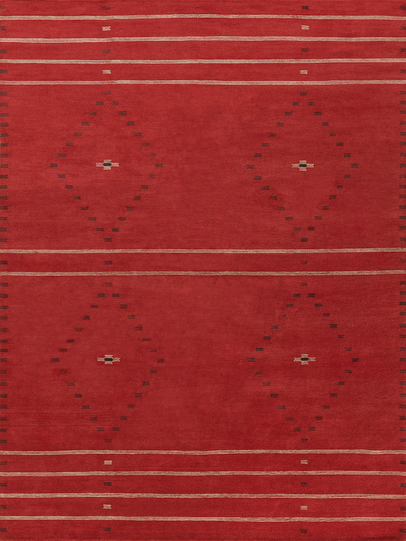 Red Moon Rug New Moon Rugs Mesa Southwestern Hand-Knotted Wool Area Rug in Red ...